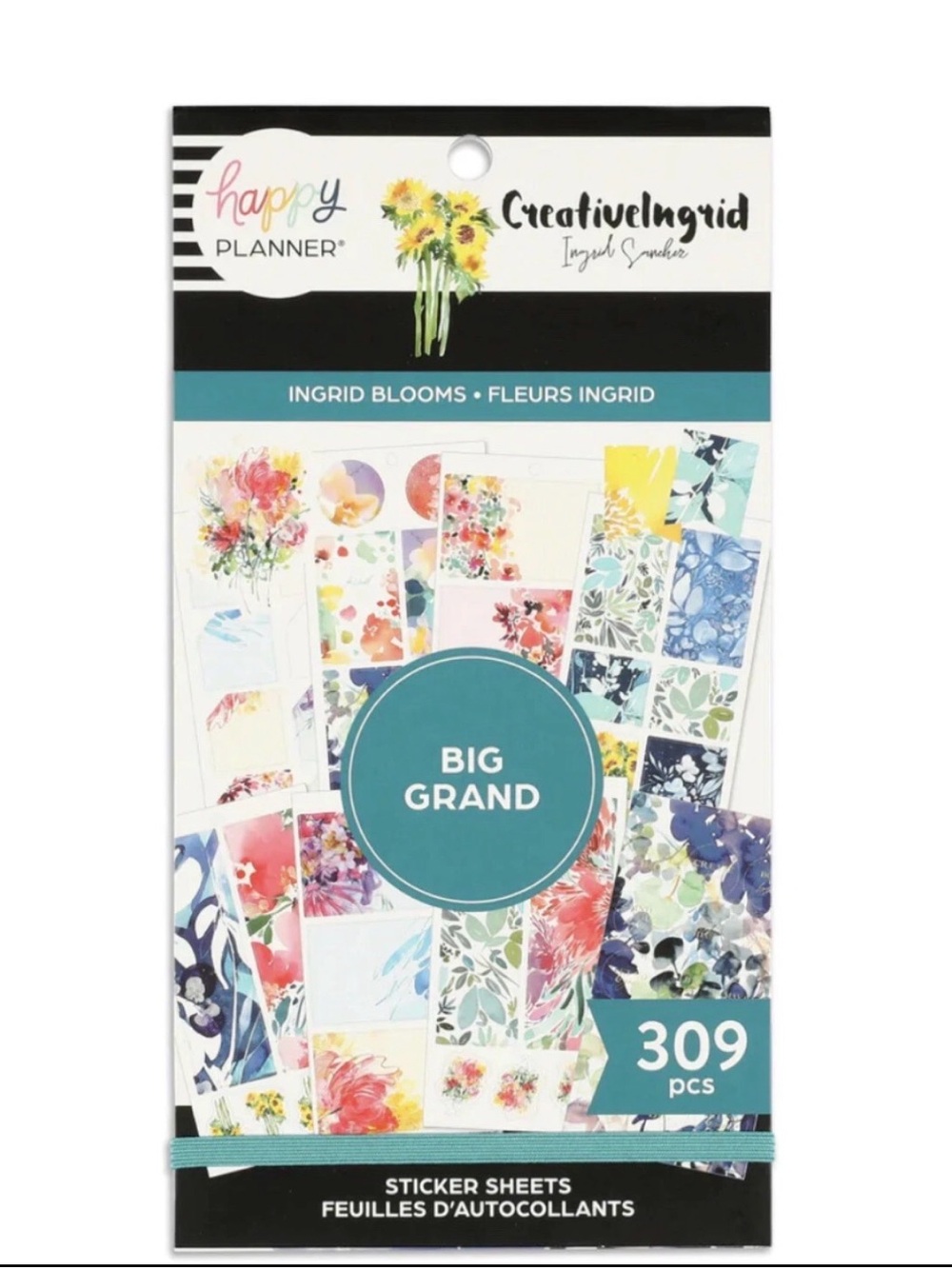 Happy Planner Ingrid Blooms Big Grand Sticker Sheets - Multicolor